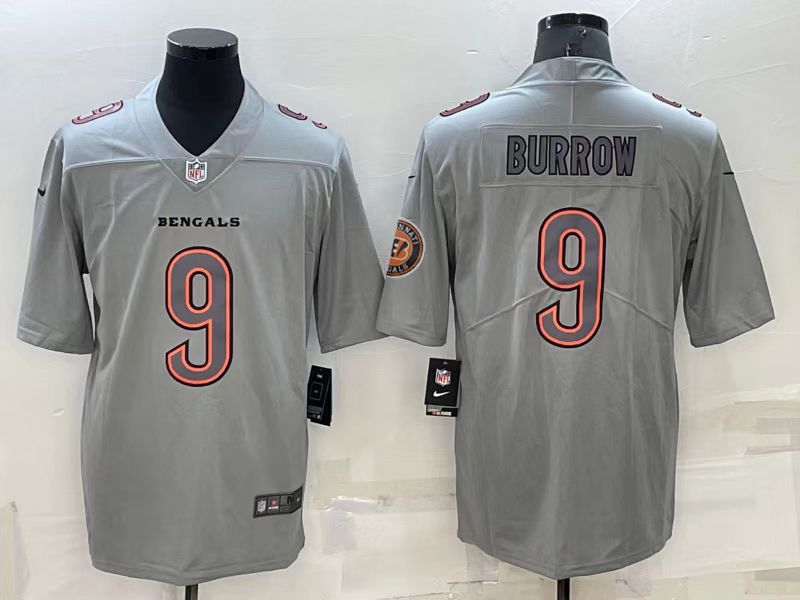 Men Cincinnati Bengals #9 Burrow Grey 2022 Nike Limited Vapor Untouchable NFL Jerseys->cincinnati bengals->NFL Jersey